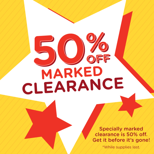 50% Off Clearance Sale